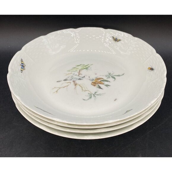 Lot 4 Ceralene Raynaud Limoges "Les Oiseaux" 7.5” Soup Bowls READ - Picture 2 of 10